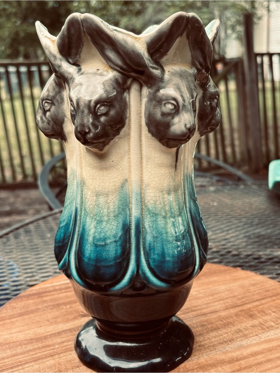 Antique Other - Antique Rorstrand Sweden majolica hare head vase